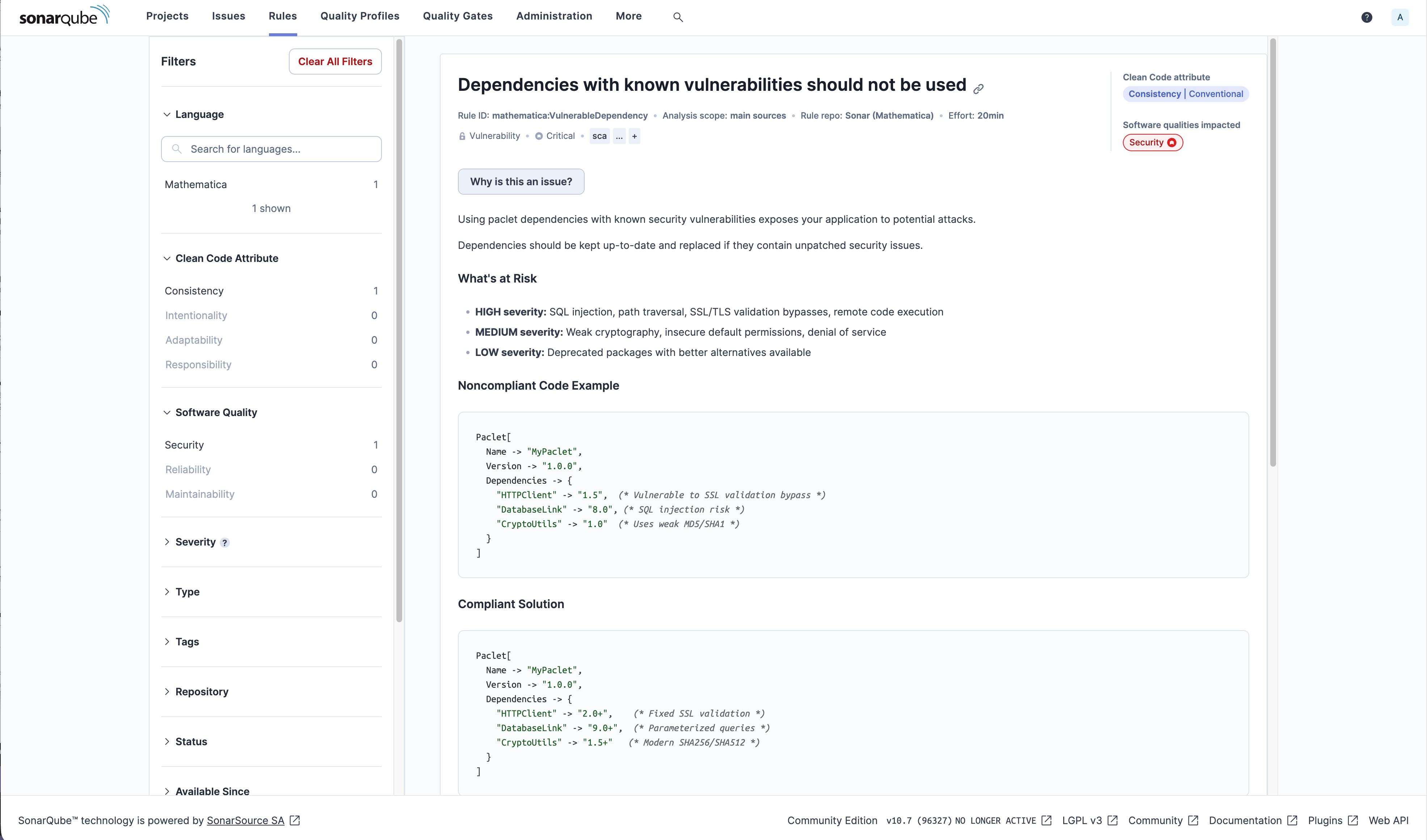 Detailed rule documentation